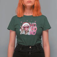 Christmas Couple Matching T Shirt For Women Pink Mrs Claus Ho Ho Ho - Wonder Print Shop