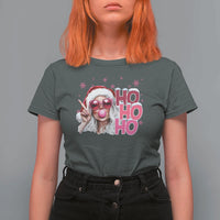 Christmas Couple Matching T Shirt For Women Pink Mrs Claus Ho Ho Ho - Wonder Print Shop
