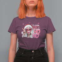 Christmas Couple Matching T Shirt For Women Pink Mrs Claus Ho Ho Ho - Wonder Print Shop