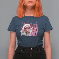Christmas Couple Matching T Shirt For Women Pink Mrs Claus Ho Ho Ho - Wonder Print Shop