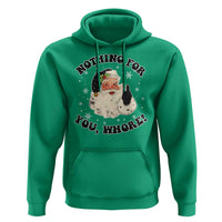 Funny Black Santa Retro Hoodie Nothing For You Whore Christmas Joke Gift