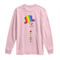 LGBTQ Christmas Long Sleeve Shirt Rainbow Gay Pride Holiday Snowman