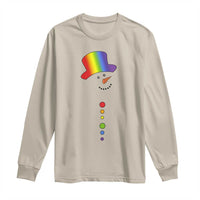 LGBTQ Christmas Long Sleeve Shirt Rainbow Gay Pride Holiday Snowman