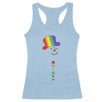 LGBTQ Christmas Racerback Tank Top Rainbow Gay Pride Holiday Snowman