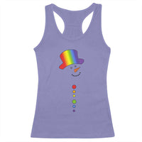LGBTQ Christmas Racerback Tank Top Rainbow Gay Pride Holiday Snowman