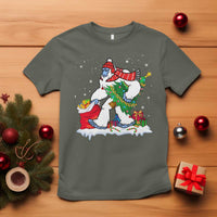 Funny Bigfoot Christmas T Shirt Believe Winter Yeti Santa Hat Sasquatch Loves Xmas Tree Lights - Wonder Print Shop