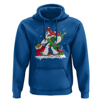 Funny Bigfoot Christmas Hoodie Believe Winter Yeti Santa Hat Sasquatch Loves Xmas Tree Lights