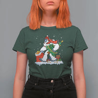 Funny Bigfoot Christmas T Shirt For Women Believe Winter Yeti Santa Hat Sasquatch Loves Xmas Tree Lights - Wonder Print Shop
