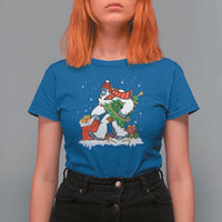 Funny Bigfoot Christmas T Shirt For Women Believe Winter Yeti Santa Hat Sasquatch Loves Xmas Tree Lights - Wonder Print Shop