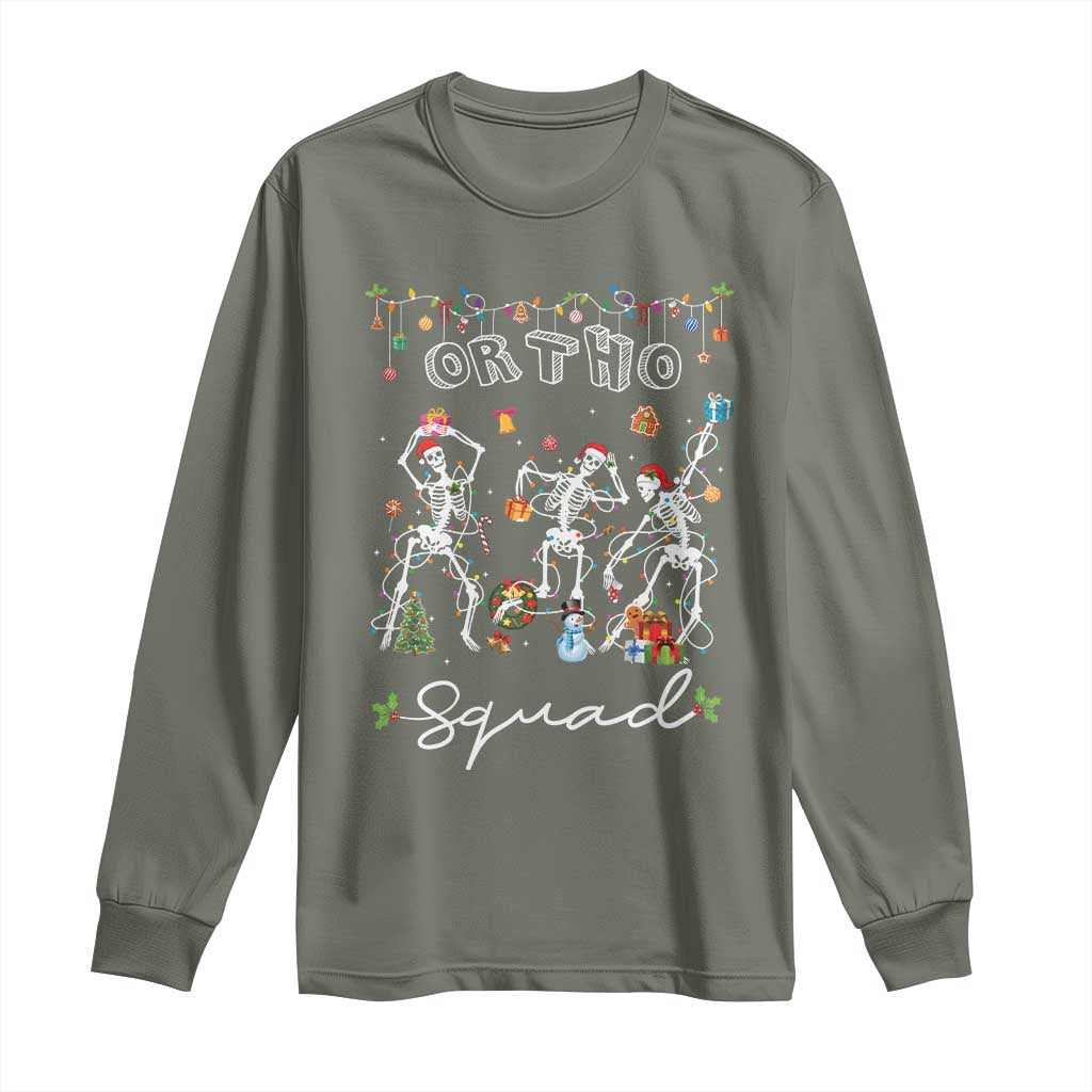 Ortho Nurse Doctor Christmas Long Sleeve Shirt Skeletons Orthopedics Nurse Rn Crew