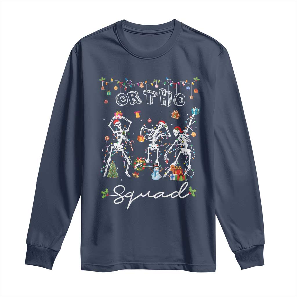 Ortho Nurse Doctor Christmas Long Sleeve Shirt Skeletons Orthopedics Nurse Rn Crew