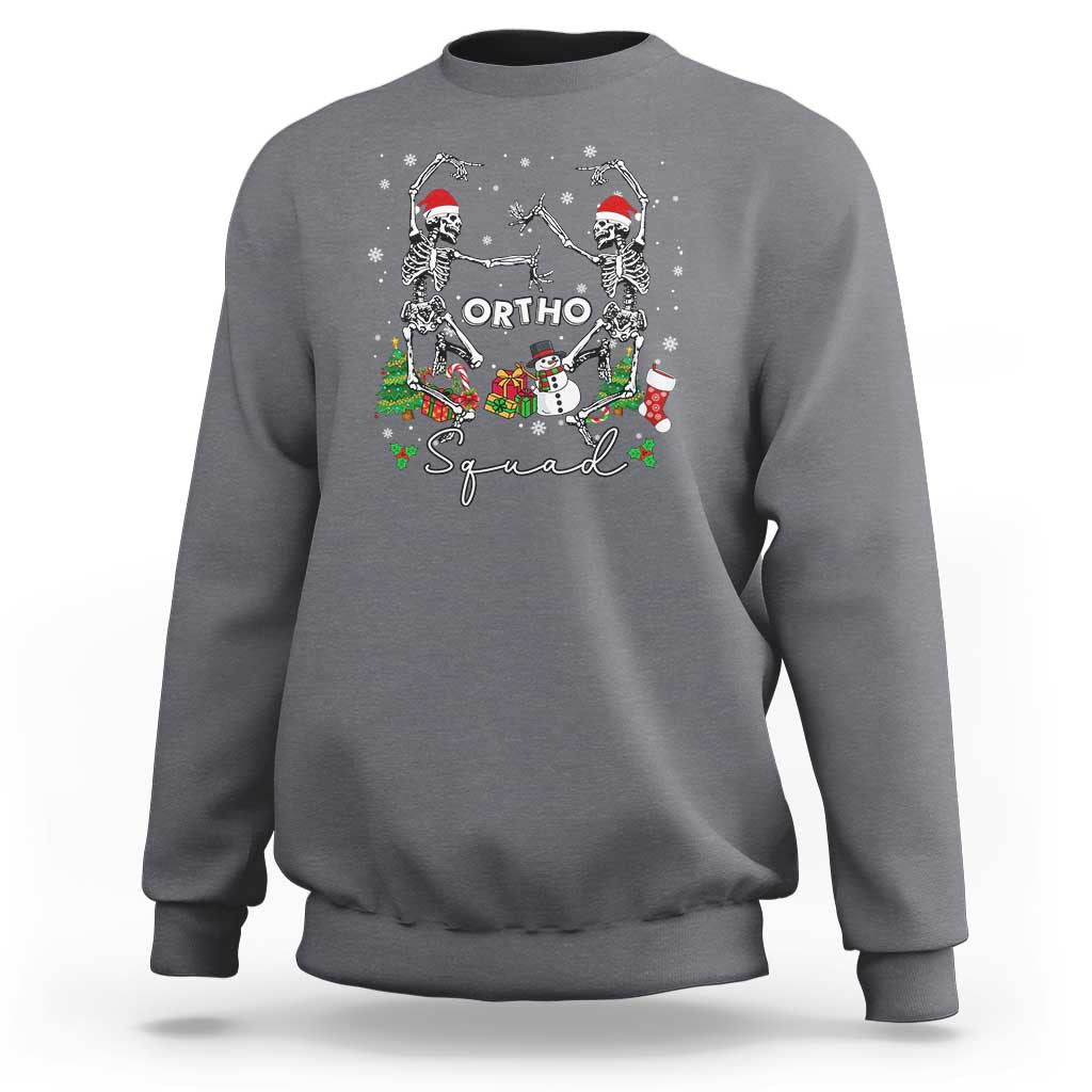 Funny Christmas Nurse Sweatshirt Ortho Squad Dancing Skeleton Orthopedics PICU Icu Nurse Rn Crew - Wonder Print Shop