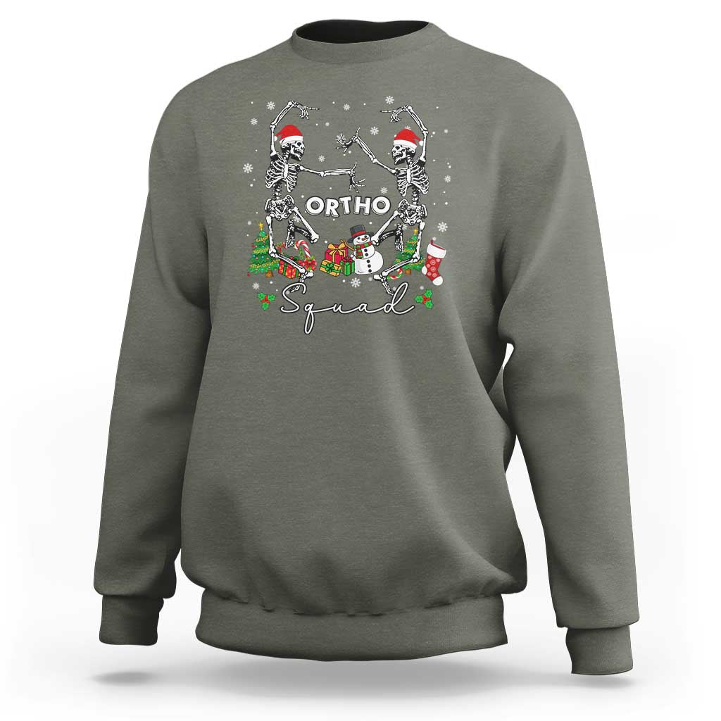 Funny Christmas Nurse Sweatshirt Ortho Squad Dancing Skeleton Orthopedics PICU Icu Nurse Rn Crew - Wonder Print Shop