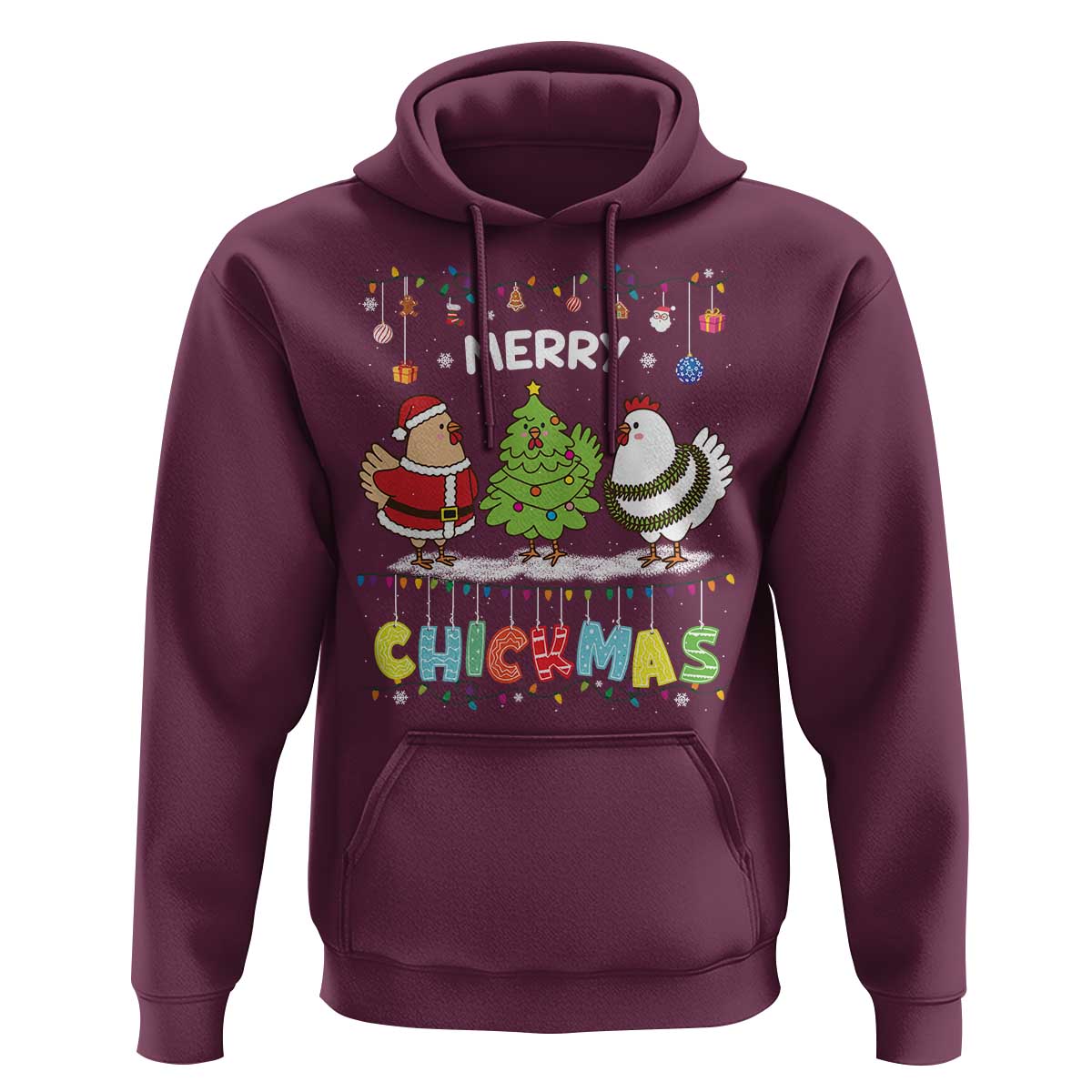 Christmas Chickens Hoodie Lover Gift Farm Gift Merry Chickmas