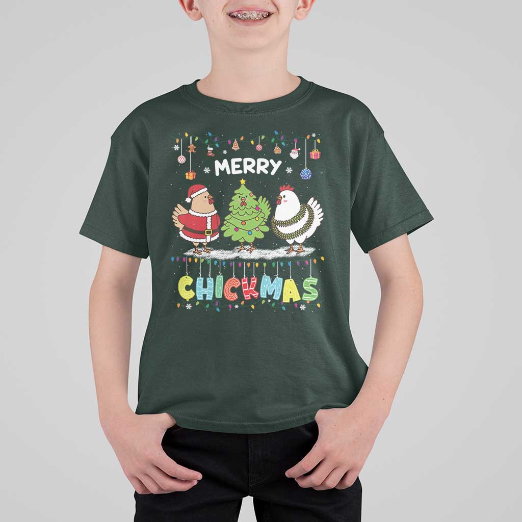 Christmas Chickens T Shirt For Kid Lover Gift Farm Gift Merry Chickmas - Wonder Print Shop