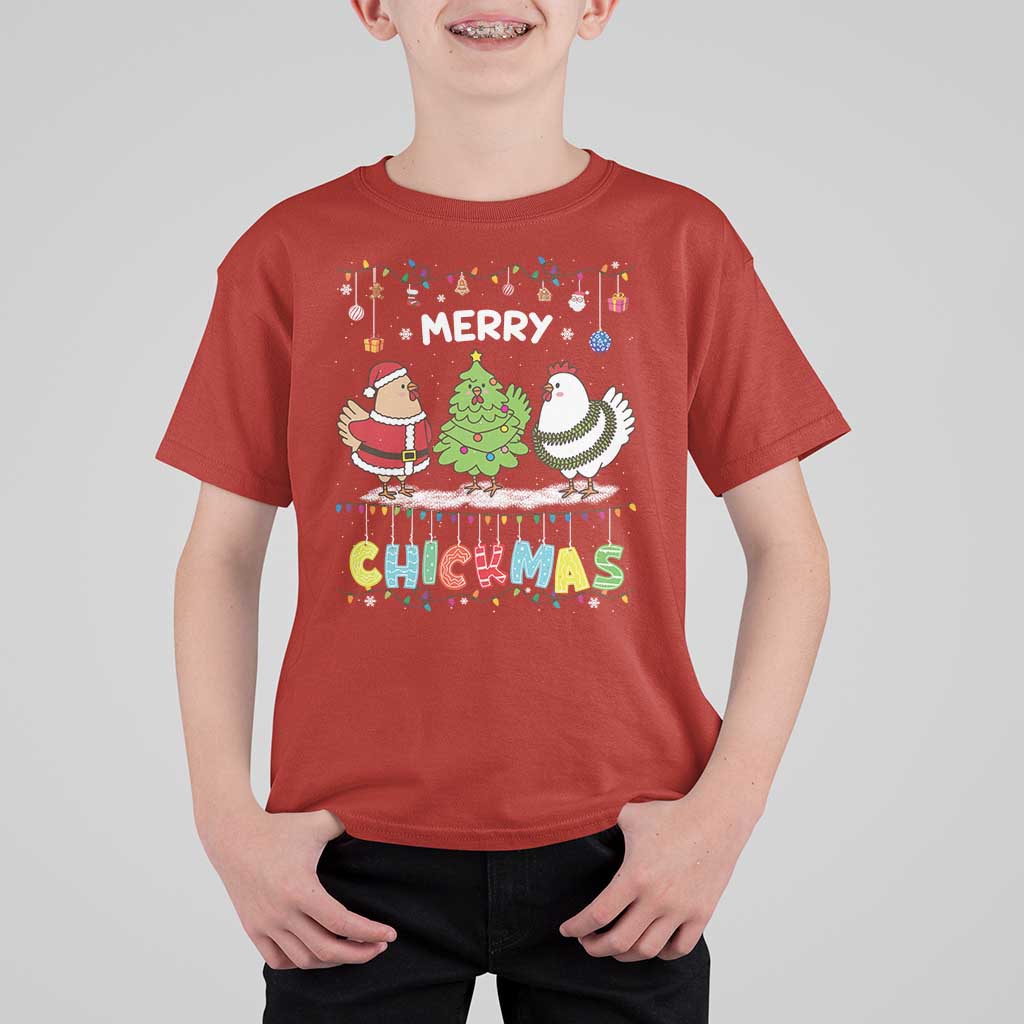 Christmas Chickens T Shirt For Kid Lover Gift Farm Gift Merry Chickmas - Wonder Print Shop