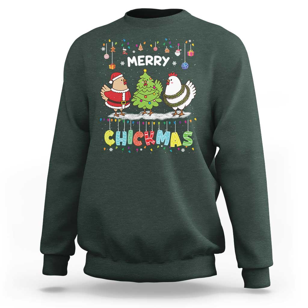 Christmas Chickens Sweatshirt Lover Gift Farm Gift Merry Chickmas - Wonder Print Shop