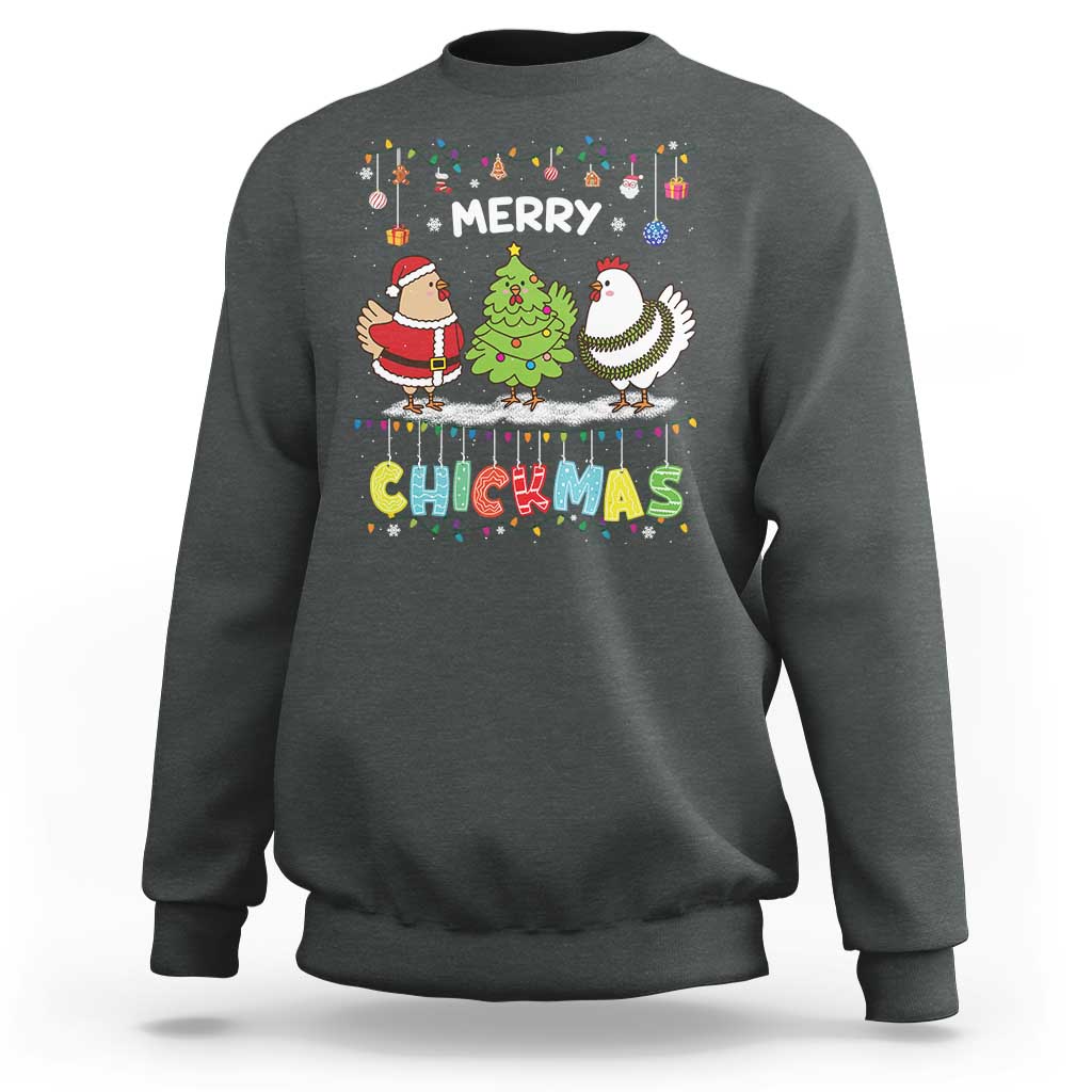 Christmas Chickens Sweatshirt Lover Gift Farm Gift Merry Chickmas - Wonder Print Shop