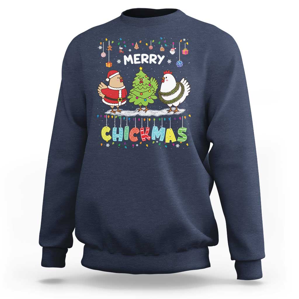 Christmas Chickens Sweatshirt Lover Gift Farm Gift Merry Chickmas - Wonder Print Shop