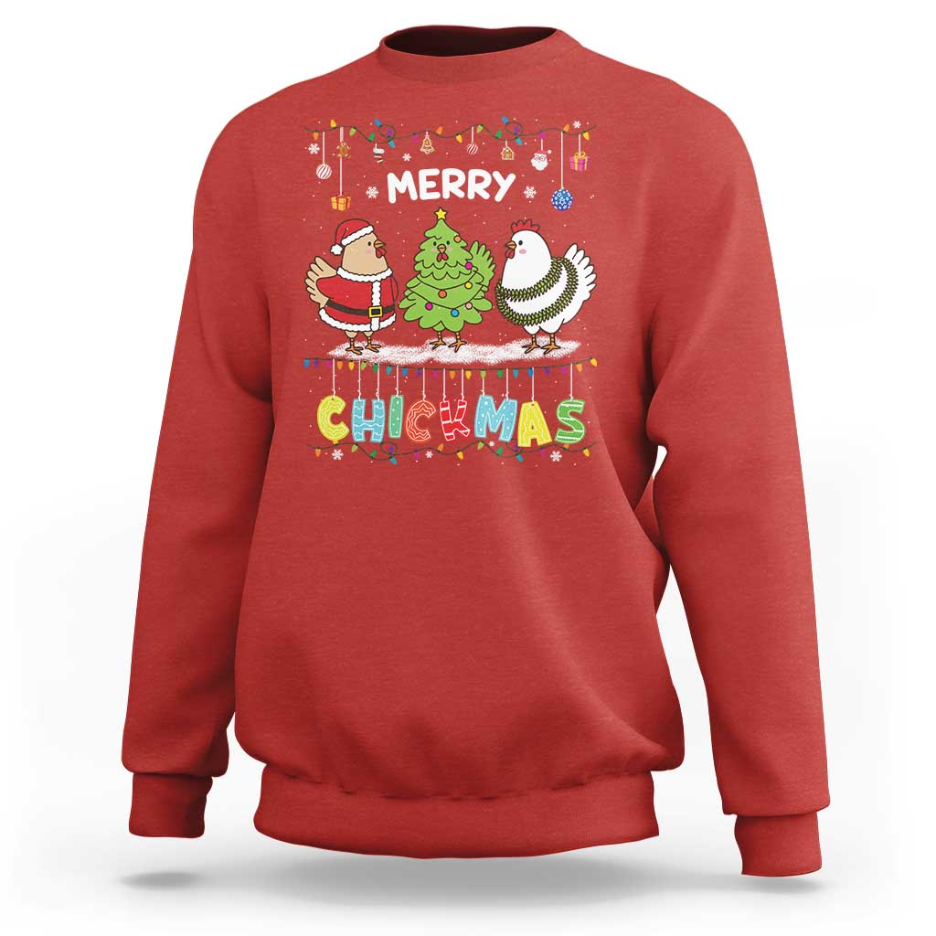 Christmas Chickens Sweatshirt Lover Gift Farm Gift Merry Chickmas - Wonder Print Shop