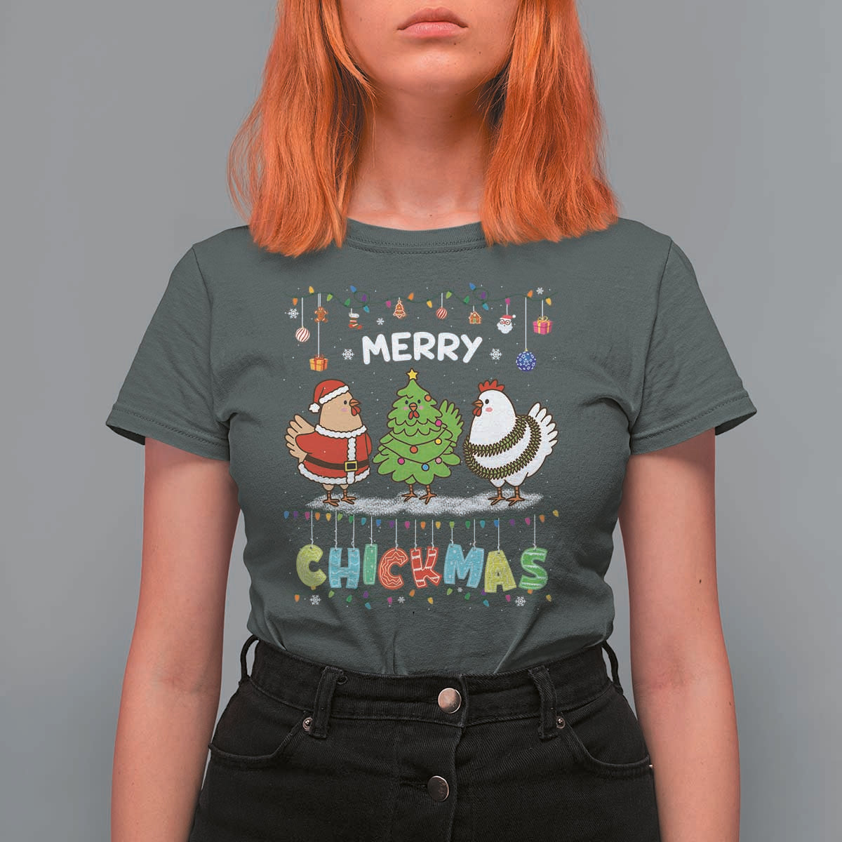 Christmas Chickens T Shirt For Women Lover Gift Farm Gift Merry Chickmas - Wonder Print Shop