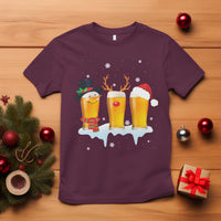 Funny Christmas Beer T Shirt Reindeer Santa Drinking Lovers - Wonder Print Shop