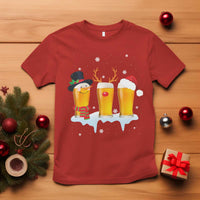 Funny Christmas Beer T Shirt Reindeer Santa Drinking Lovers - Wonder Print Shop