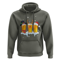 Funny Christmas Beer Hoodie Reindeer Santa Drinking Lovers