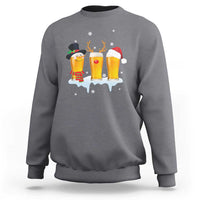 Funny Christmas Beer Sweatshirt Reindeer Santa Drinking Lovers - Wonder Print Shop