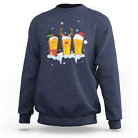 Funny Christmas Beer Sweatshirt Reindeer Santa Drinking Lovers - Wonder Print Shop