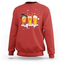 Funny Christmas Beer Sweatshirt Reindeer Santa Drinking Lovers - Wonder Print Shop