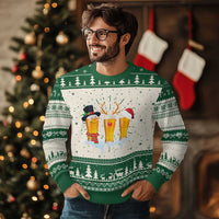 Funny Beer Ugly Christmas Sweater Reindeer Santa Drinking Lovers - Wonder Print Shop