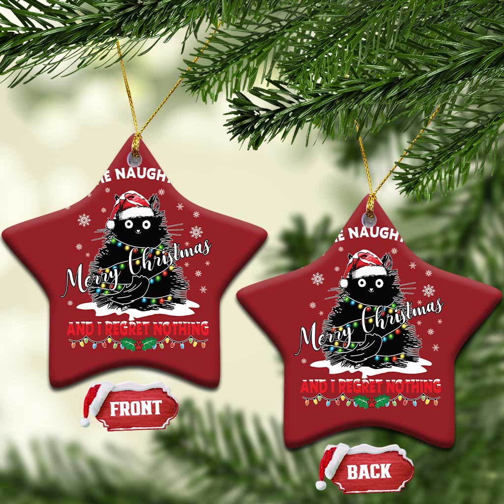 Cat Xmas Christmas Ornament On The Naughty List And I Regret Nothing - Wonder Print Shop