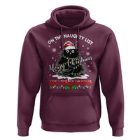 Cat Christmas Hoodie On The Naughty List And I Regret Nothing