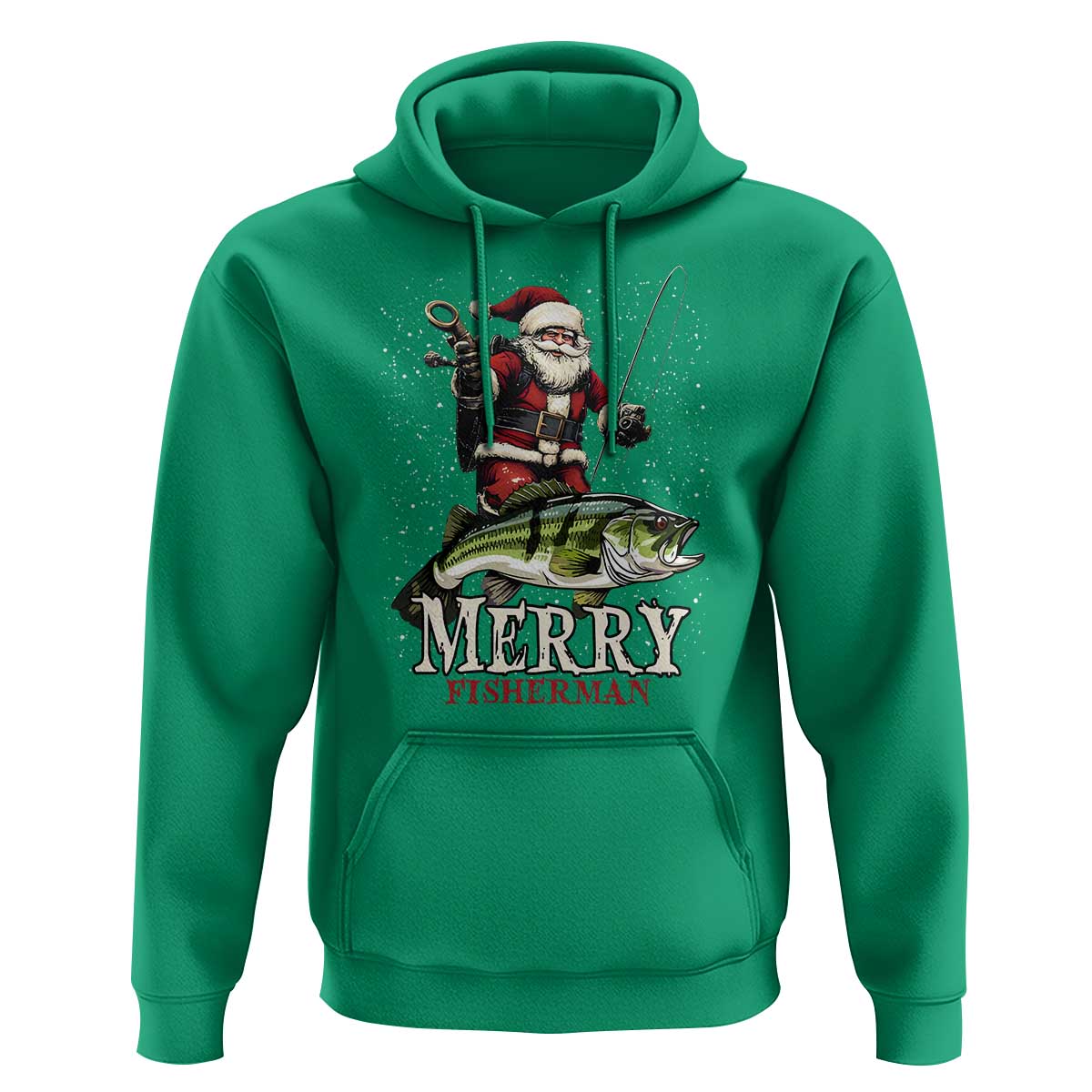 Fishing Christmas Gifts Hoodie Merry Fisherman Santa Claus Fish Fishing Rod
