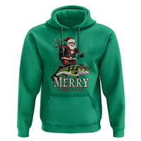 Fishing Christmas Gifts Hoodie Merry Fisherman Santa Claus Fish Fishing Rod