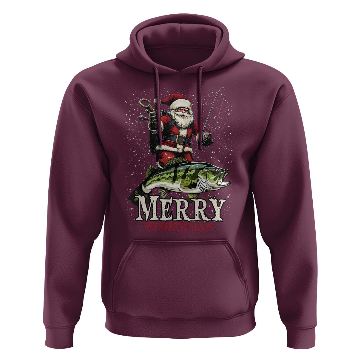 Fishing Christmas Gifts Hoodie Merry Fisherman Santa Claus Fish Fishing Rod