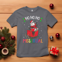 LGBTQ Christmas T Shirt Ho Ho Ho Mosexual Slay Santa LGBT Rainbow Pun Gay Pride - Wonder Print Shop