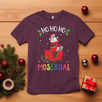 LGBTQ Christmas T Shirt Ho Ho Ho Mosexual Slay Santa LGBT Rainbow Pun Gay Pride - Wonder Print Shop