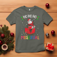 LGBTQ Christmas T Shirt Ho Ho Ho Mosexual Slay Santa LGBT Rainbow Pun Gay Pride - Wonder Print Shop