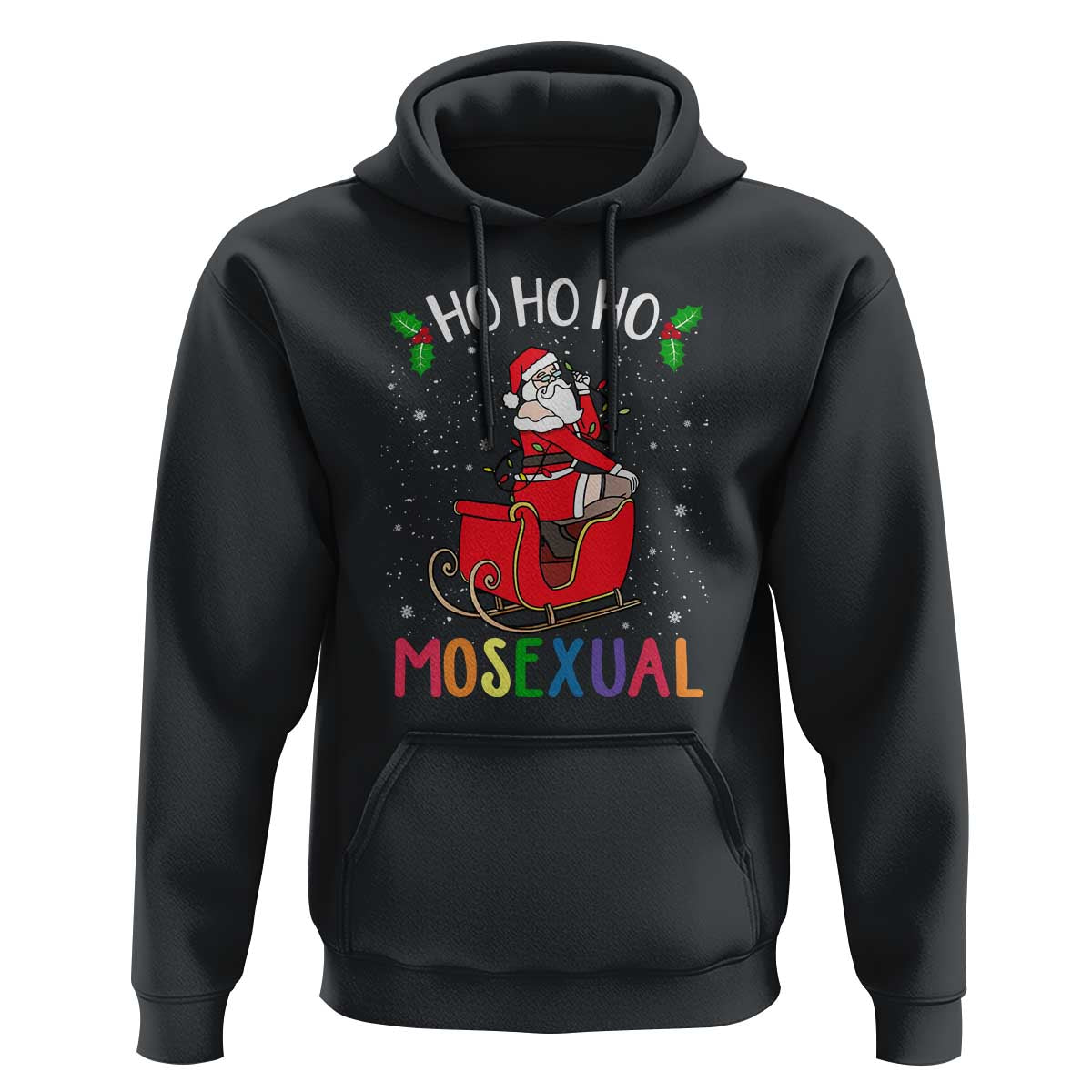 LGBTQ Christmas Hoodie Ho Ho Ho Mosexual Slay Santa LGBT Rainbow Pun Gay Pride