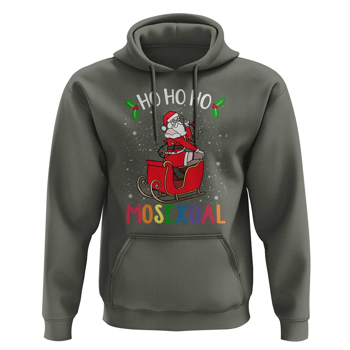 LGBTQ Christmas Hoodie Ho Ho Ho Mosexual Slay Santa LGBT Rainbow Pun Gay Pride