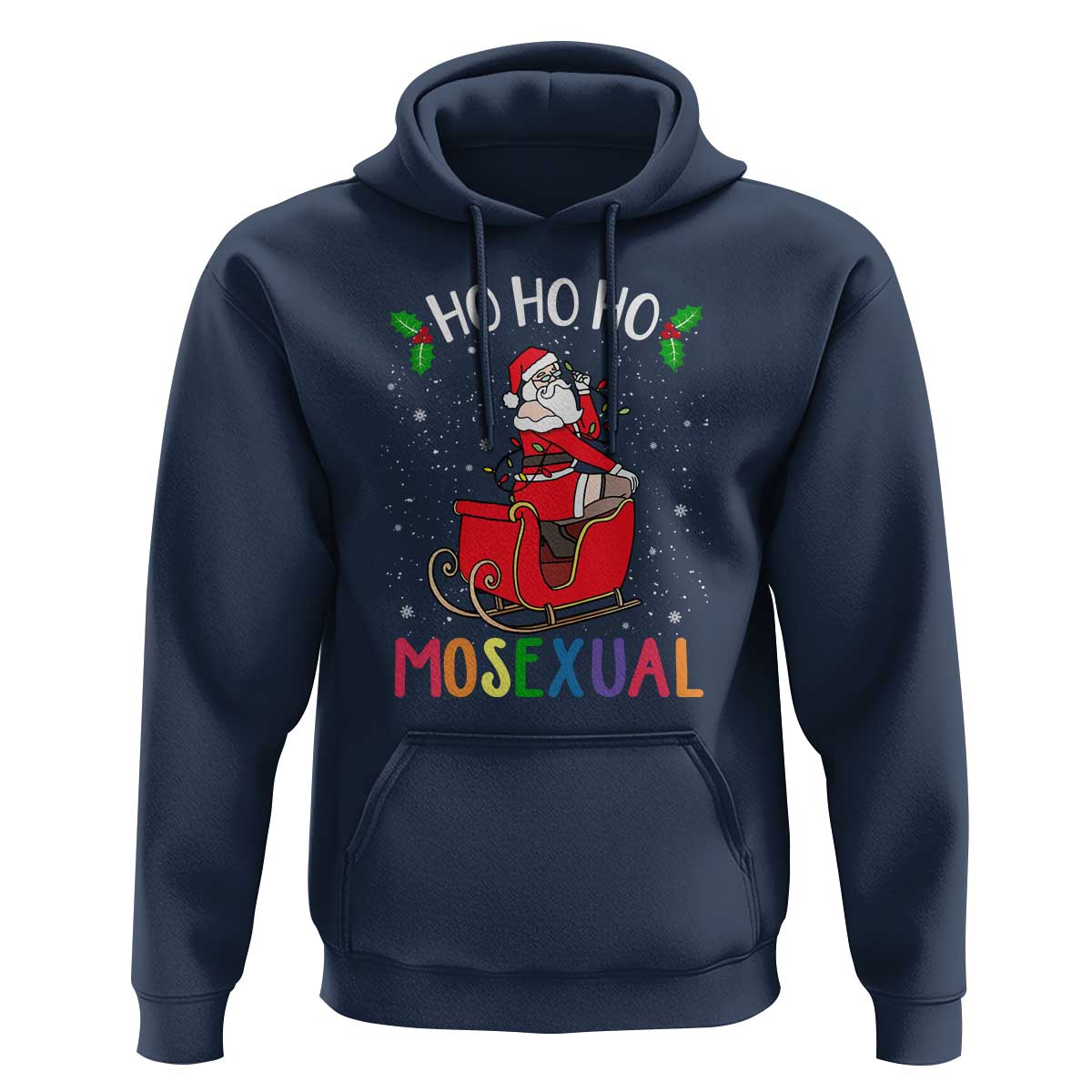 LGBTQ Christmas Hoodie Ho Ho Ho Mosexual Slay Santa LGBT Rainbow Pun Gay Pride