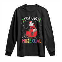 LGBTQ Christmas Long Sleeve Shirt Ho Ho Ho Mosexual Slay Santa LGBT Rainbow Pun Gay Pride