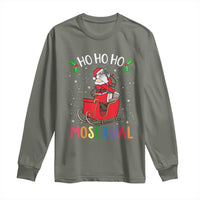 LGBTQ Christmas Long Sleeve Shirt Ho Ho Ho Mosexual Slay Santa LGBT Rainbow Pun Gay Pride
