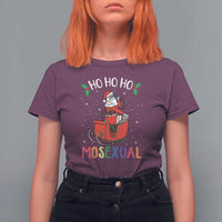 LGBTQ Christmas T Shirt For Women Ho Ho Ho Mosexual Slay Santa LGBT Rainbow Pun Gay Pride - Wonder Print Shop