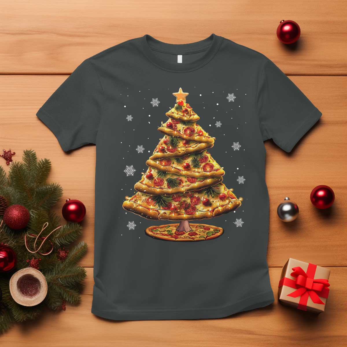 Pizza Christmas Tree T Shirt Xmas Gifts Kids - Wonder Print Shop