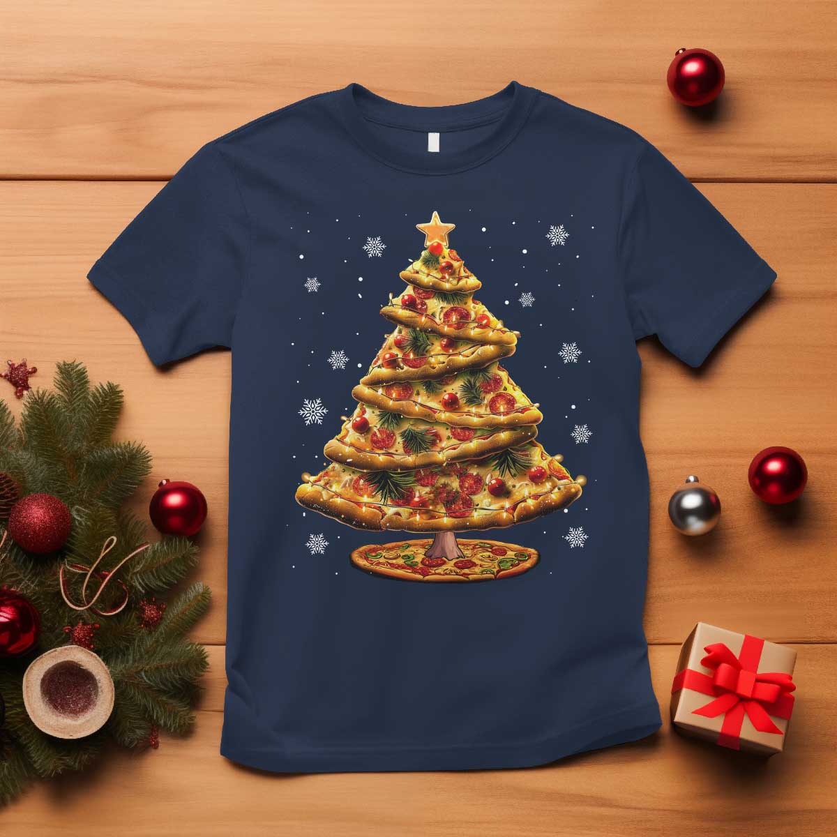 Pizza Christmas Tree T Shirt Xmas Gifts Kids - Wonder Print Shop