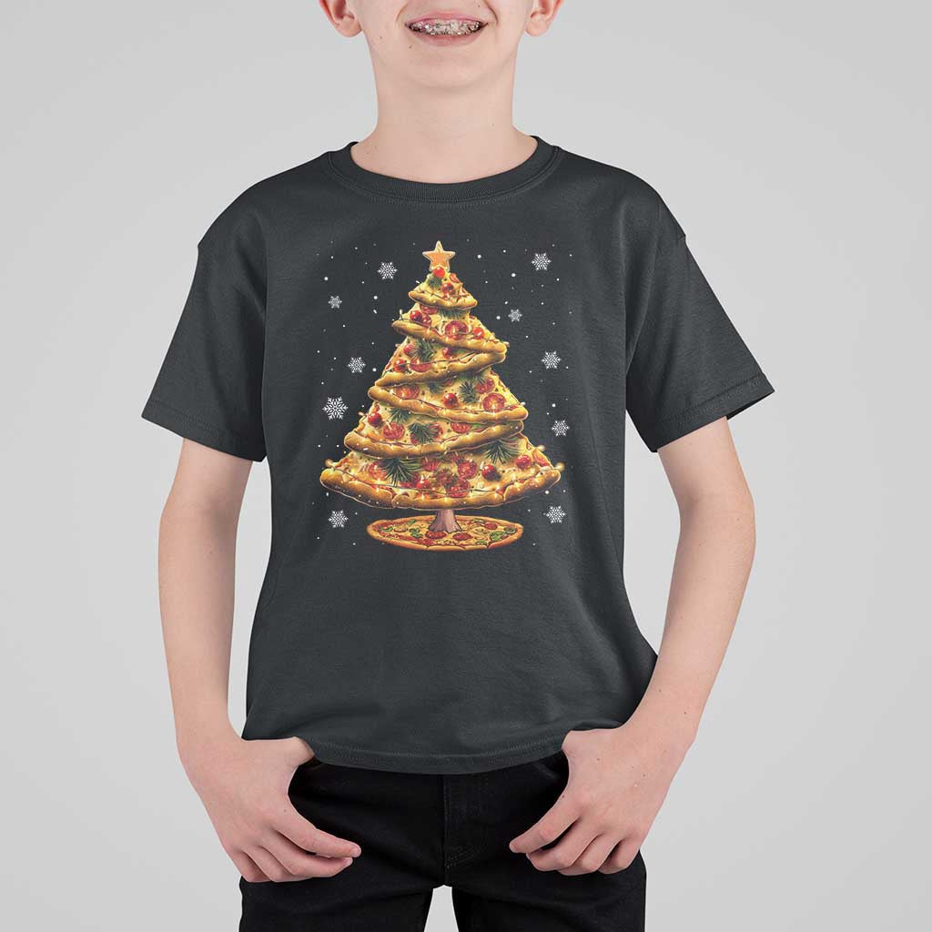 Pizza Christmas Tree T Shirt For Kid Xmas Gifts Kids - Wonder Print Shop