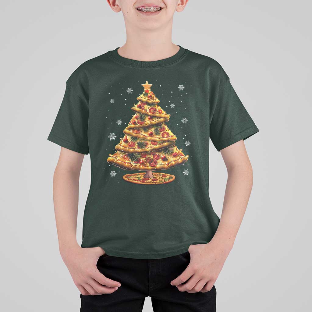 Pizza Christmas Tree T Shirt For Kid Xmas Gifts Kids - Wonder Print Shop